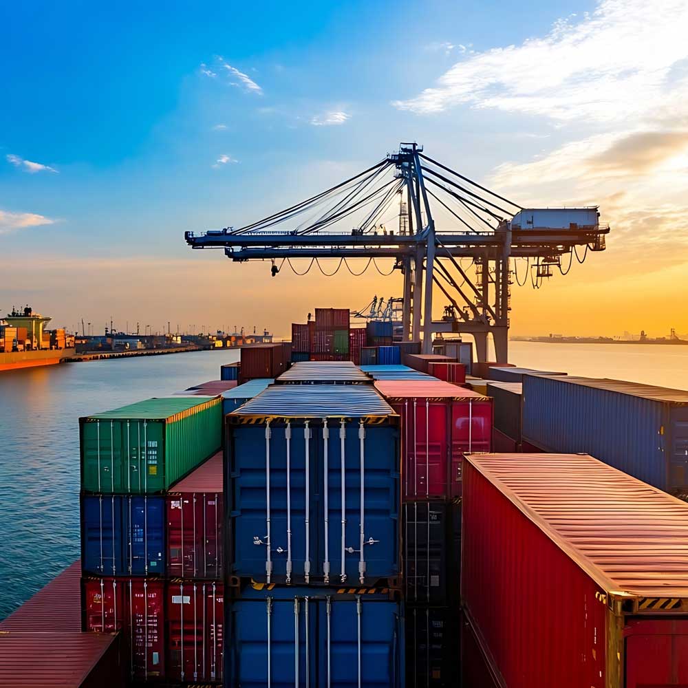 transshipment point at the port